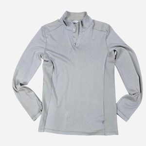 Calvin Klein Gray Long Sleeve Henley Top | Lightweight Performance Shirt